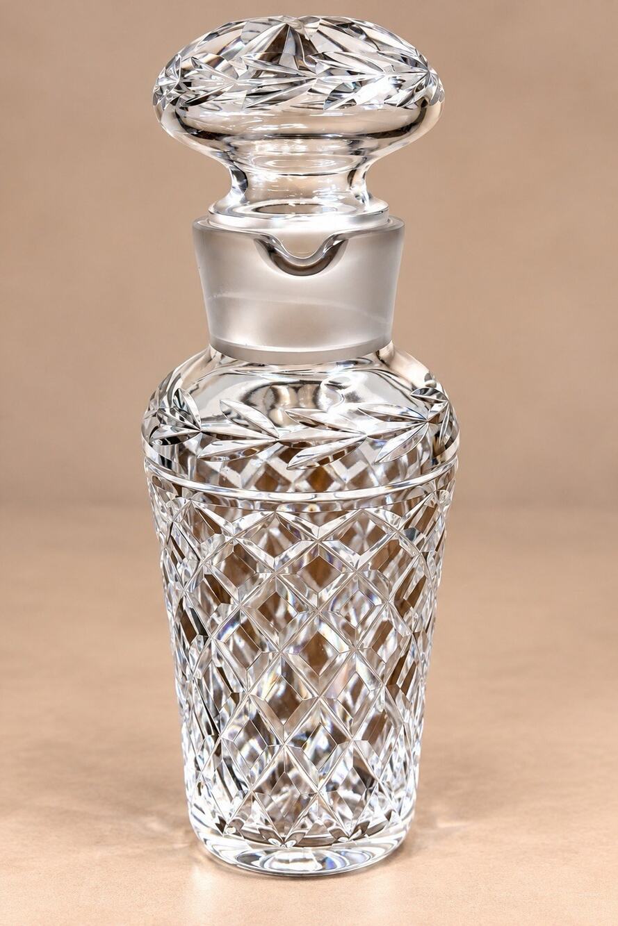 Waterford Crystal Cut Glass Decanter Pour Spout Stopper 10.5” Vintage